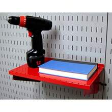 Wall Control ASM-SH-1609 9" Deep Pegboard Shelf Assembly for Pegboard and Slotted Tool Board Red - Rojo - Ver 4