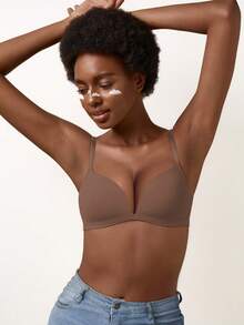 Women's Push-Up Bra - All-Day Support, Lift, Seamless Fit - Mocha Brown - View 12
