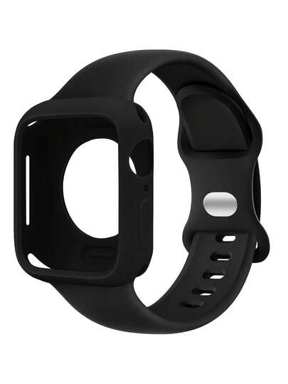 2pcs Cute Pink Silicone Sports Watch Band, Adjustable Waterproof Wristband And Shockproof Protective Case, Compatible With Apple Watch 40/41/42/44/45/46/49mm Series Ultra/SE/11/10/9/8/7/6/5/4 Smartwatch Accessories