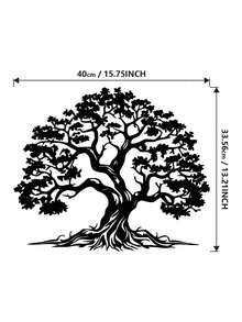 Vintage Tree Of Life Metal Wall Decor - Nature Inspired Original Metal Art, Farmhouse Style Living Room Wall Decor, Indoor Outdoor Nature Theme, Wall Mounted, Home Decor, Room Decor, Birthday Graduation Gift - 黑色 - 查看 9