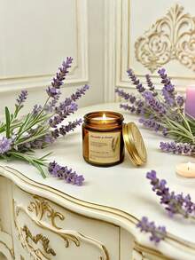 1支香草/薰衣草/柠檬/玫瑰香氛蜡烛，棕色复古玻璃瓶无烟香氛蜡烛，生日礼物，持久留香，天然植物蜡，母亲节，婚礼装饰，朋友礼物，家居装饰，浴室装饰 - 彩色 - 查看 4