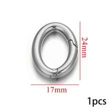 1 Bộ khóa lò xo bằng thép không gỉ 304, hình bầu dục/trái tim/hình chữ nhật dài, mạ vàng và bạc, thích hợp để tự làm vòng cổ, vòng tay và trang sức, chống dị ứng và chống oxy hóa. - Khóa cài (#2631) - Xem 13