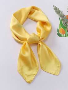 1pc Solid Color Scarf, Comfortable, Elegant, Classic New Spring/Autumn Versatile Stylish Women Scarf,Beach,Holiday - Yellow - View 3