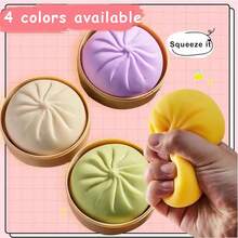 1/4 Pcs Daily Stress Relief Toy, Colorful Dumpling Squeeze Ball, Sensory Fidget Toy, Squeeze Dough Ball Stress Relief Hand Toy, Elastic Tabletop Toy With Food Steamer, Game And Party Favor, Suitable As Gift Or Party Favor(Colors Are Dispatched Randomly.) - 彩色 - 查看 6