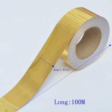1 Cuộn băng dính tự dính màu vàng kim loại, sọc vàng ánh kim, có thể tháo rời, chống thấm nước, trang trí DIY cho phòng tắm, nhà bếp, tường, trần nhà, sàn nhà, viền gạch tủ, trang trí tường, trang trí phòng, decal dán tường, trang trí nhà cửa - Vàng - Xem 6