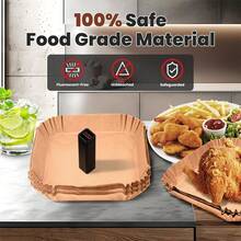 100 tờ giấy nướng dùng cho nồi chiên không dầu - Giấy nướng vuông dùng cho nướng bánh, nấu ăn và nấu bằng lò vi sóng - Dễ dàng vệ sinh và nấu ăn lành mạnh hơn - Eid Mubarak - gừng - Xem 5