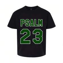 Women's Psalm 23 Jersey Premium T-Shirt - Cotton Casual Short Sleeve Crew Neck Top With Bold Green Lettering Soft Breathable Fabric For Holiday Parties And Gift Giving S-5XL - 黑色 - 查看 1