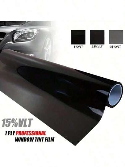 1Pc Car Window Tint Film, UV Blocking Heat Insulation Privacy Window Film, Multiple VLT Options (1%/5%/15%/25%/35%/50%), Anti-Glare Scratch Resistant Window Tint For Car Side & Rear Windows, Easy Self-Adhesive Installation, Ideal For Summer Sun Protection, Privacy Protection, Car Detailing, Road Trips, Summer Vacation, Car Enthusiast Gift, Father's Day Gift, Christmas Gift, Essential Auto Accessory For All Seasons ﻿