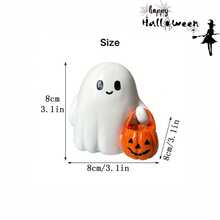 1pc Adorable Resin Smiling Ghost With Pumpkin Bucket - Cute Halloween Tabletop Statue, Ideal For Spooky Autumn Decor, Collectible Room Accent For Halloween Theme, Seasonal Display, Whimsical Design - 1PC - 查看 2