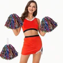 2pcs/Set Cheerleading Pom Poms, Cheerleading Flower Balls, Sports Meet Dance Competition Props - Multicolor - View 4