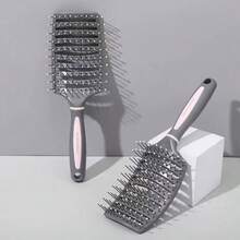 1 pieza Cepillo secador de pelo anti-gran salida de aire, cepillo para cabello grueso y largo rizado de mujer, cepillo volumizador para secar el cabello rápidamente y alisarlo, herramienta de peinado curva anti-estática, apta para cabello húmedo y seco, peine, herramienta de peluquería, producto y accesorio para peinado, aplicable para temporada de peluquería - Gris - Ver 6