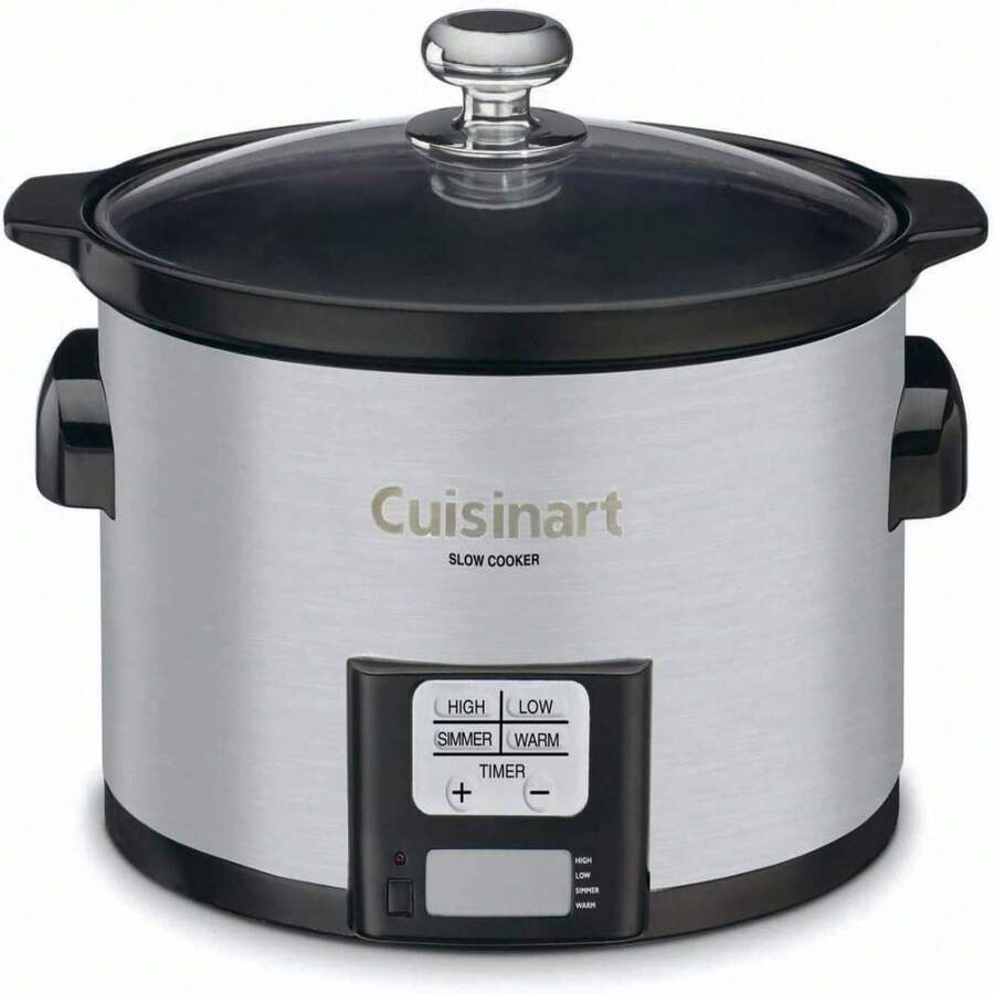 Cuisinart 3.5 Quart Programmable Slow Cooker, Brushed Stainless Steel PSC-350 - 白色 - 查看 1