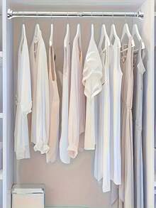 Thanh treo rèm tắm điều chỉnh được từ 41-77 inch, không cần khoan, chống trượt, chống gỉ, màu bạc, thích hợp cho phòng tắm, cửa sổ, tủ quần áo. - B - Xem 5