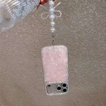 Advanced Rhinestone Powder Core Acrylic Hard Phone Case Compatible  17 Pro Max/17 Pro/17 Air/17/16 Pro Max/16 Plus/15/15 Pro Max/15 Pro/15 Plus/11/12/13/14 Pro Max/11 Pro/11 Pro Max/12 Pro Max/13 Pro/13 Pro Max/7 Plus/14 Pro/14 Pro Max, Minimalist And Creative Design For  13, 12 Pro Max, And 11. The Appearance Is Beautiful And Simple. The Back Cover Is Soft, Shock Resistant, Waterproof, Drop Resistant, And Scratch Resistant - 粉紅色愛心珍珠手鍊 - 查看 7