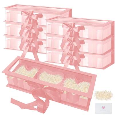 Creative Mother's Day Gift Packaging Idea Fillable MOM Letter Shaped Gift Boxes(Pink With Window)