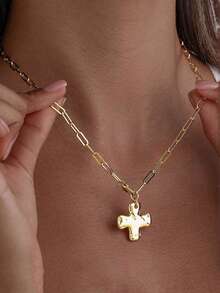 1 chiếc mặt dây chuyền hình thánh giá nhỏ - Món quà trang sức Cơ đốc giáo tối giản thanh lịch, phù hợp cho phụ nữ và thanh thiếu niên, thích hợp cho mọi mùa, đặc biệt thích hợp cho Giáng sinh, Lễ Tạ ơn và Ngày của Mẹ. - Vàng - Xem 10