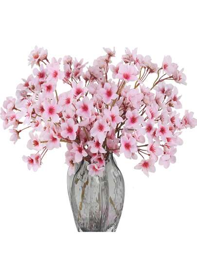 2 bông hoa anh đào nhân tạo, hoa đào bằng lụa, kích thước 15,7 inch, trang trí nhà cửa, đám cưới, bàn ăn, tiệc tùng, phong cách Nhật Bản.