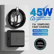 1个黑色USB-C超快充电器，兼容三星Galaxy S24/S24 Ultra/S24+/S23 Ultra/S23+/S22 Ultra/S21+/S20+/S10/Note20/Note10，兼容 15/15 Pro/16 Pro，45W PD USB-C墙式充电器，兼容三星Galaxy S21/S21 Ultra/S20/S20 Plus/S8/S9/S9 Plus/S10/S10e - 美規A型插(110-127V) - 查看 1
