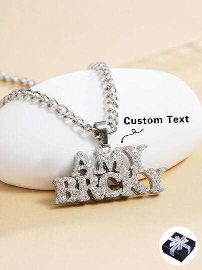 Personalized Name Necklace Pendant, Minimalist Style For Men And Women, Customized Gift For Boyfriend, Brother, Classmate, Suitable For Anniversary, Christmas, Halloween High-End Gifts