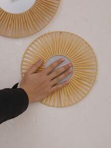 1/2/4件套波西米亚风编织圆形壁镜，藤编装饰镜，乡村风墙面装饰，优雅家居装饰，自然色调圆形墙面艺术品，适用于客厅、卧室、玄关，打造农舍风格墙面装饰，现代家居墙面装饰镜套装，适用于走廊、门廊、公寓装饰，家居装饰 - 彩色 - 查看 12