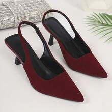 Giày cao gót mũi nhọn màu đỏ thời trang nữ, thoải mái, nhẹ, thoáng khí, co giãn, thích hợp cho mùa hè. - Đỏ - Xem 12