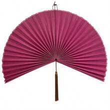 Fan Wall DecorLarge Bamboo Fan Wall Art For Boho Hanging Headboard Decorative Folding Fan For Over Bed Decorations Pink 40inch - 覆盆子 - 查看 7
