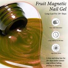 MEET ACROSS 7毫升水果篮猫眼磁性凝胶指甲油,可卸UV/LED光疗甲油,夏季猫眼指甲油,美甲用品,闪亮玻璃珠,绿紫色猫眼美甲沙龙DIY - 彩色 - 查看 10
