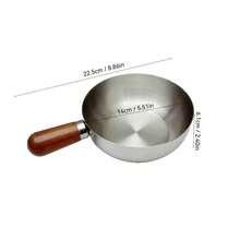 1pc Stainless Steel Pot With Heat-Resistant Wooden Handle, Non-Stick Design, Even Heat Distribution, Good Heat Conduction, Suitable For Induction Cooktop And Open Flame, Non-Slip Bottom, Versatile For Dorm, Office, Small Kitchen, Pasta Pot - View 9
