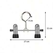 10pcs Clothes Hanger Set: Steel Hangers For Hanging Shirts, Pants, Skirts And Other Garments. Rotatable Hangers With Adjustable Non-Slip Clips, Convenient To Use (Max Length 17cm/6.69in) - Multicolor - View 3