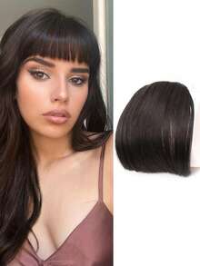 女士假发，带刘海，无鬓角，眉毛上方刘海，自然无缝，采用高温纤维制成，直刘海，合成假发。 - 彩色 - 查看 13