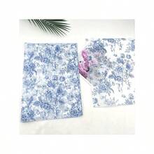 ZS50 Sheets Blue Floral Tissue Gift Wrapping Paper - 14x20 Inch Chinoiserie Vintage Blue White Peony Rose Design High-Quality Durable Paper For Birthdays Weddings Parties DIY Crafts Bouquet Wrapping Paper Special Occasion Decor Elegant Packaging Quality Craft MaterialZS - 彩色 - 查看 5