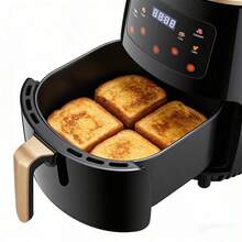 Freidora de Aire Inteligente Multifuncional de 1 pieza - Capacidad de 6L, Horneado de Alta Temperatura a 200°, Cesta de Freír Extraíble, Pantalla Digital y Temporizador, Cocina sin Grasa y sin Aceite, Adecuada para Pizza, Camarones, Bistec, Pollo Frito - Tipo de Enchufe A USA (110-127V) - Ver 8