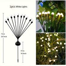 太陽能螢火蟲燈 60LED*6入/40LED*4入 戶外太陽能燈 IP65防水 適用於花園、露台、庭院、陽台裝飾(暖白色) - 地插螢火蟲 - 查看 9
