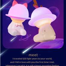 High Quality Kawaii LED Night Lamp Rechargeable Silicone Nightlight With Cartoon Design Cute Animal Night Light - 彩色 - 查看 2