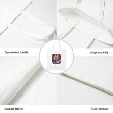 Canada USA Mexico 2026 World Cup Flag Text Canvas Tote Bag,  World Cup Fans Reusable Shopping Bag, Casual Patriotic Shoulder Bag - 白色 - 查看 5