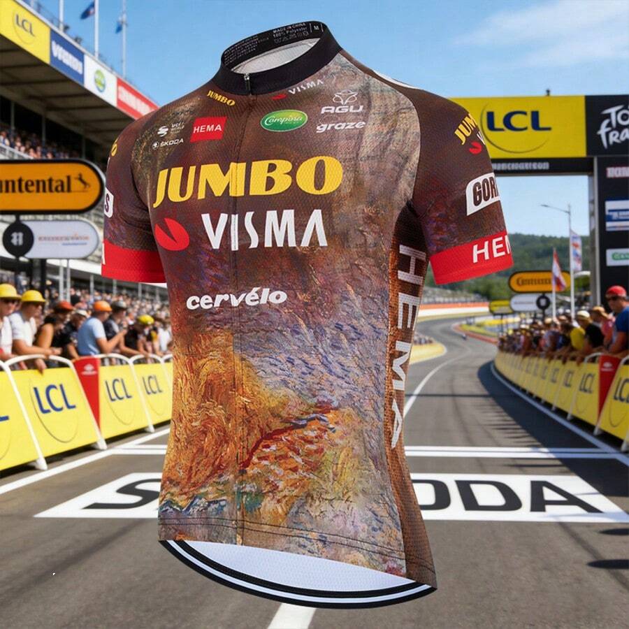 UCI BORA Áo đạp xe đường trường mùa hè JUMBO nhanh khô, thoáng khí, dáng ôm. - màu đen - Xem 1