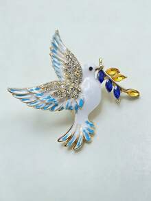 دبوس الحمامة المطلي بالمينا، إكسسوار ملابس أنيق وفاخر متعدد الاستخدامات - متعدد الألوان - مشاهدة 2