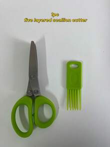 Stainless Steel Kitchen Scissors - Multi-Functional Scallion & Herb Knife For Grilling And Indoor Cooking, Also Suitable For Paper Cutting - Durable, Comes With Protective Case And Integrated Cleaner, Seasoning Processing Tool, Essential Kitchen Accessory, Random Style - Multicolor - View 16