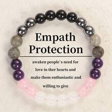 同理心保护手链 - 天然水晶疗愈饰品，用于情绪防护和爱的能量 - 多色 - 查看 1