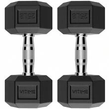 2*25LB Mancuernas Hexagonales De Caucho5LB 10LB 15LB 20LB 25LB Gimnasio - 25 libras - Ver 1