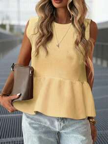 Áo dệt kim tối giản thanh lịch dành cho nữ, kiểu dáng giản dị nhưng sang trọng, thích hợp cho mùa xuân/hè. - mai sâu - Xem 4