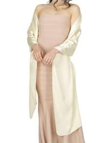 Khăn choàng và khăn quàng cổ trang trọng, chất liệu giống lụa, kích thước 70" x 170cm: Khăn choàng dự tiệc cưới bằng chiffon mềm mại, trong suốt, dành cho phù dâu, 1 chiếc. - Nhiều màu - Xem 12