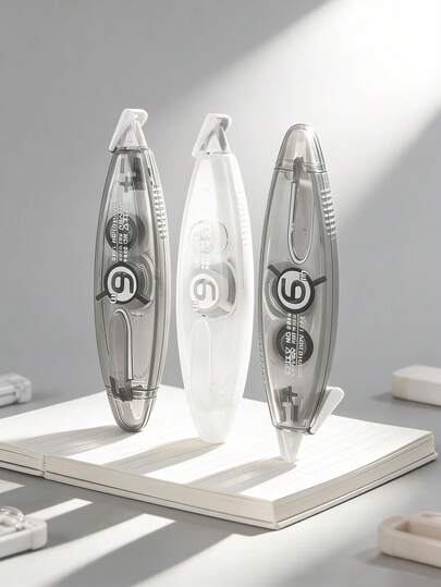 1/6 piezas Cinta correctora con forma de aceituna, cinta correctora de fácil deslizamiento, para notas, marcado, diario y scrapbook, adecuada para útiles escolares y de oficina