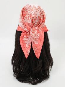 1pc Lightweight French Luxury Printed Bandana Scarf, Fashion Neckerchief - Multicolor - View 1