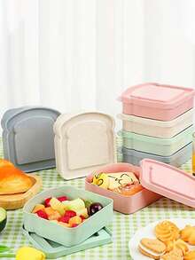 1pc/4pcs Sandwich Box Container, Reusable Bento Box, Toast-Shaped Lunch Box With Lid, Can Hold Salad, Fruit And Vegetables, Bread, Snacks, Suitable For Office, School, Picnic, Camping, Party, Etc., Perfect As A Gift For Family And Friends - View 5