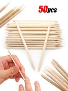 500 cái/350 cái/200 cái Que đẩy biểu bì bằng gỗ 55mm, tẩy sơn móng tay, dụng cụ làm móng, miếng dán móng, tẩy lông, sơn móng - Đồng - Xem 8