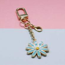 5个双面珐琅雏菊钥匙扣，花朵吊坠配迷你龙虾扣，多功能包饰，可用于挂护手霜、唇彩和钥匙 - 雛菊鑰匙圈 - 查看 12