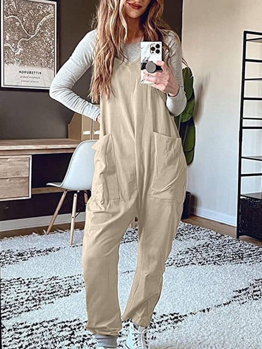 Women Outdoor Bodysuits & Jumpsuits - Khaki - View 1