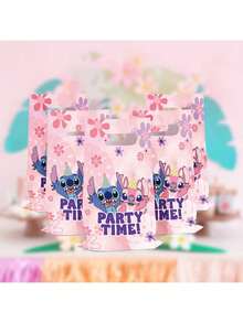 asmodee Lilo And Stitch Cartoon Character Stitch Pattern Party Gift Bags, Suitable For Cookies, Candies, Stitch Themed Birthday Parties, Holiday Supplies Paper Bags, Gift Bags For Various Themed Parties - A - View 3
