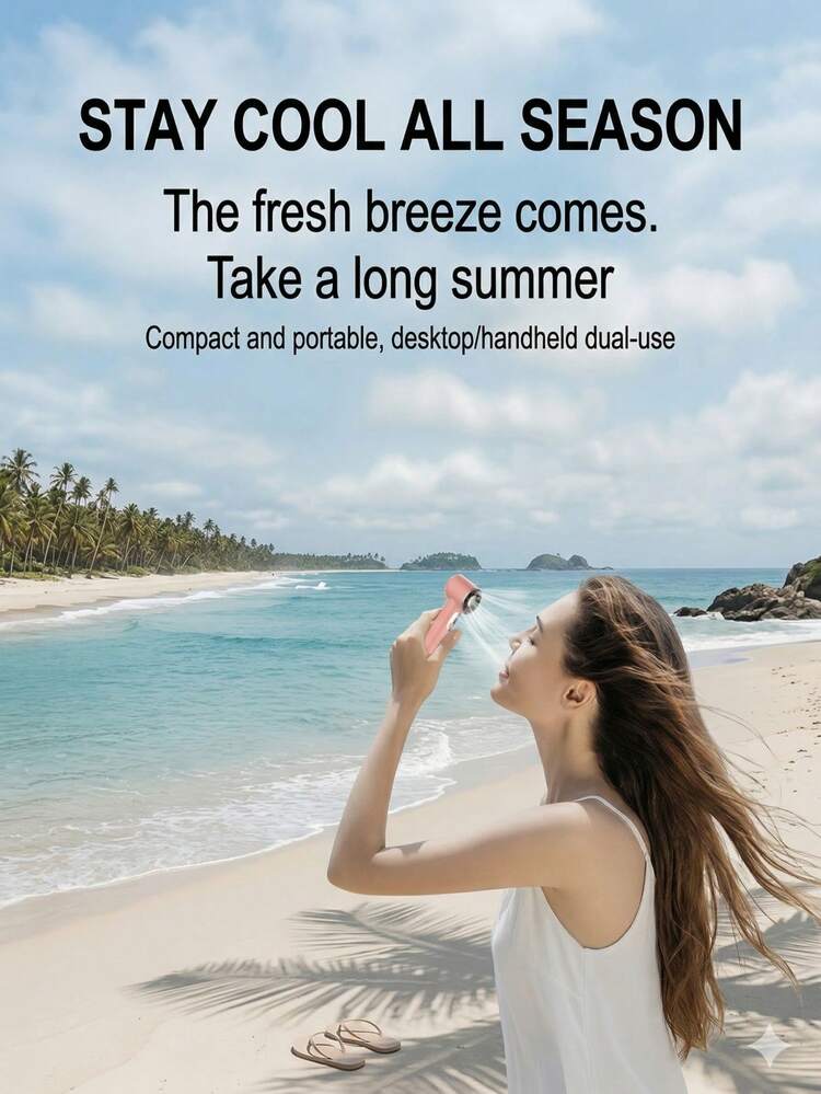 YITUMU 大功率涡轮迷你手持风扇，带智能LED显示屏、5档风速调节、持久耐用的1800mAh电池、超便携设计（多种颜色可选） - 手持 - 查看 2